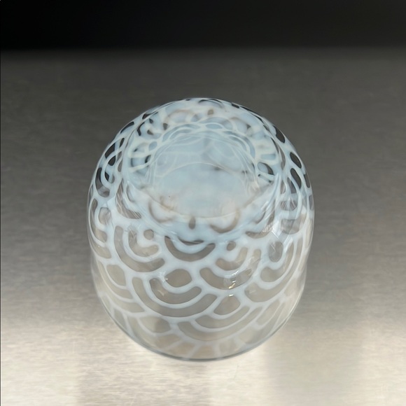 Taisho Roman Milk Glass Cold Tea Glass Cup "Nami" - Picture 7 of 9